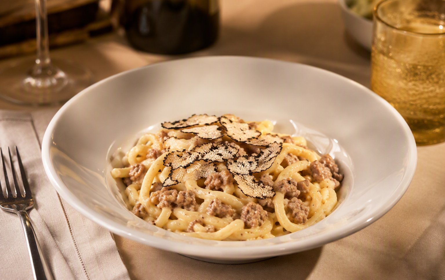 Pici salsiccia e tartufo nero
