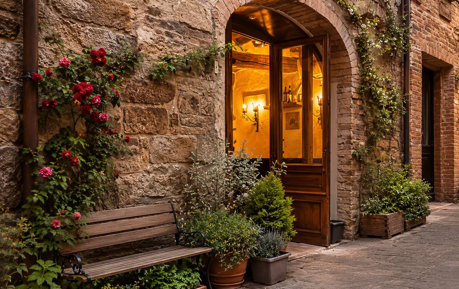 L'angolo d'ingresso dell'osteria